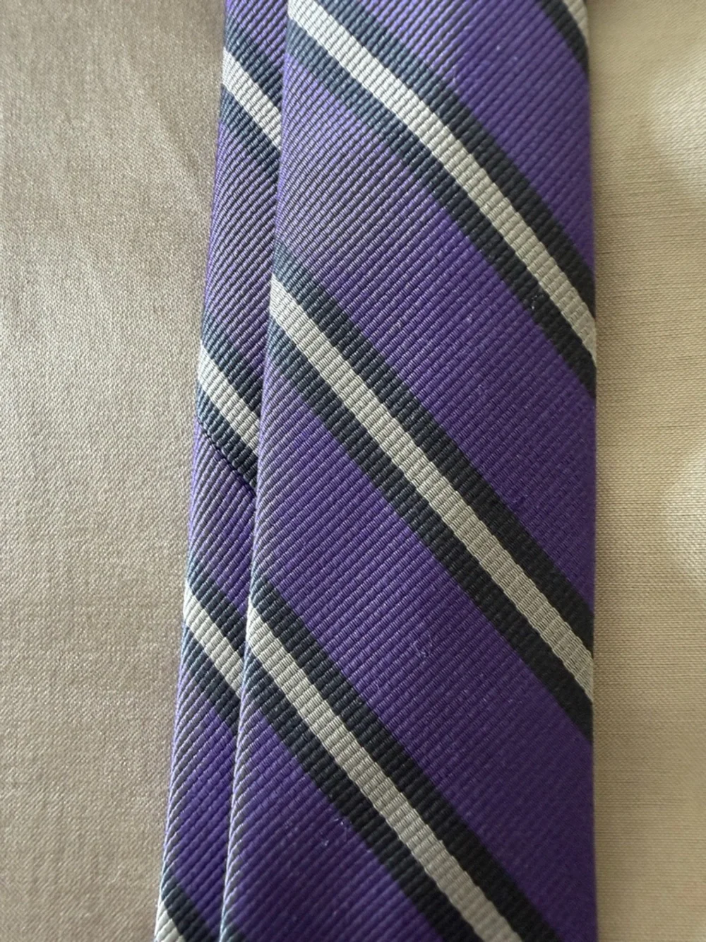 Crewcuts Purple and Gray Striped Boy’s Tie